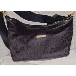 Gucci Black Monogram Shoulder Bag